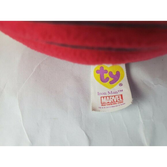 Marvel Avengers Iron Man Plush Ball Stuffed Animal Super Hero TY Beanie Ballz - Picture 6 of 7